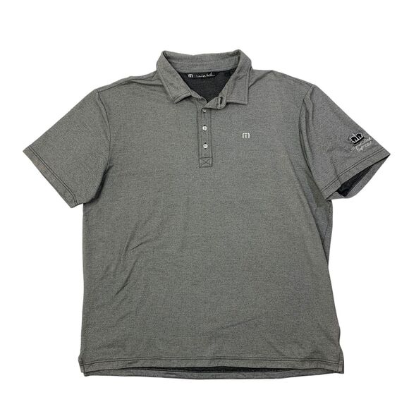 Travis Mathew Shirt Mens XL Grey Royal Links Golf Club Droptail Hem Polo - Picture 1 of 10